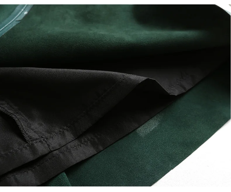 Stylish Women Genuine Leather Skirt Female Slit Pockets Sewing High Waist Jupe Mujer A-line Mid-Length Wine Red/Blue Chic Faldas