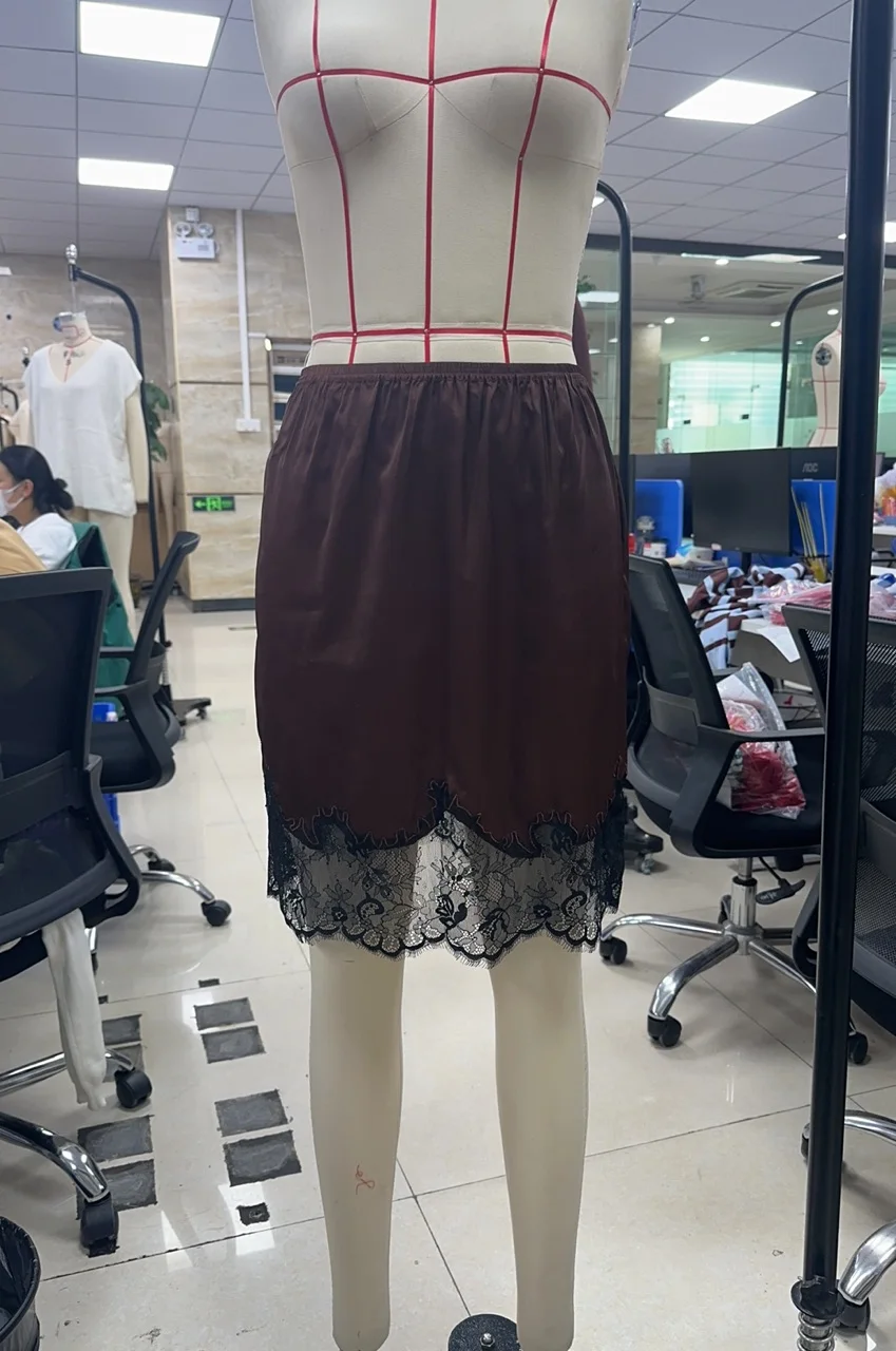 Women Patchwork Lace Skirts 2025 New High Waist Slim Hollow Out Mini Skirts Summer Autumn Brown Fashion Party Club Boho Skirt
