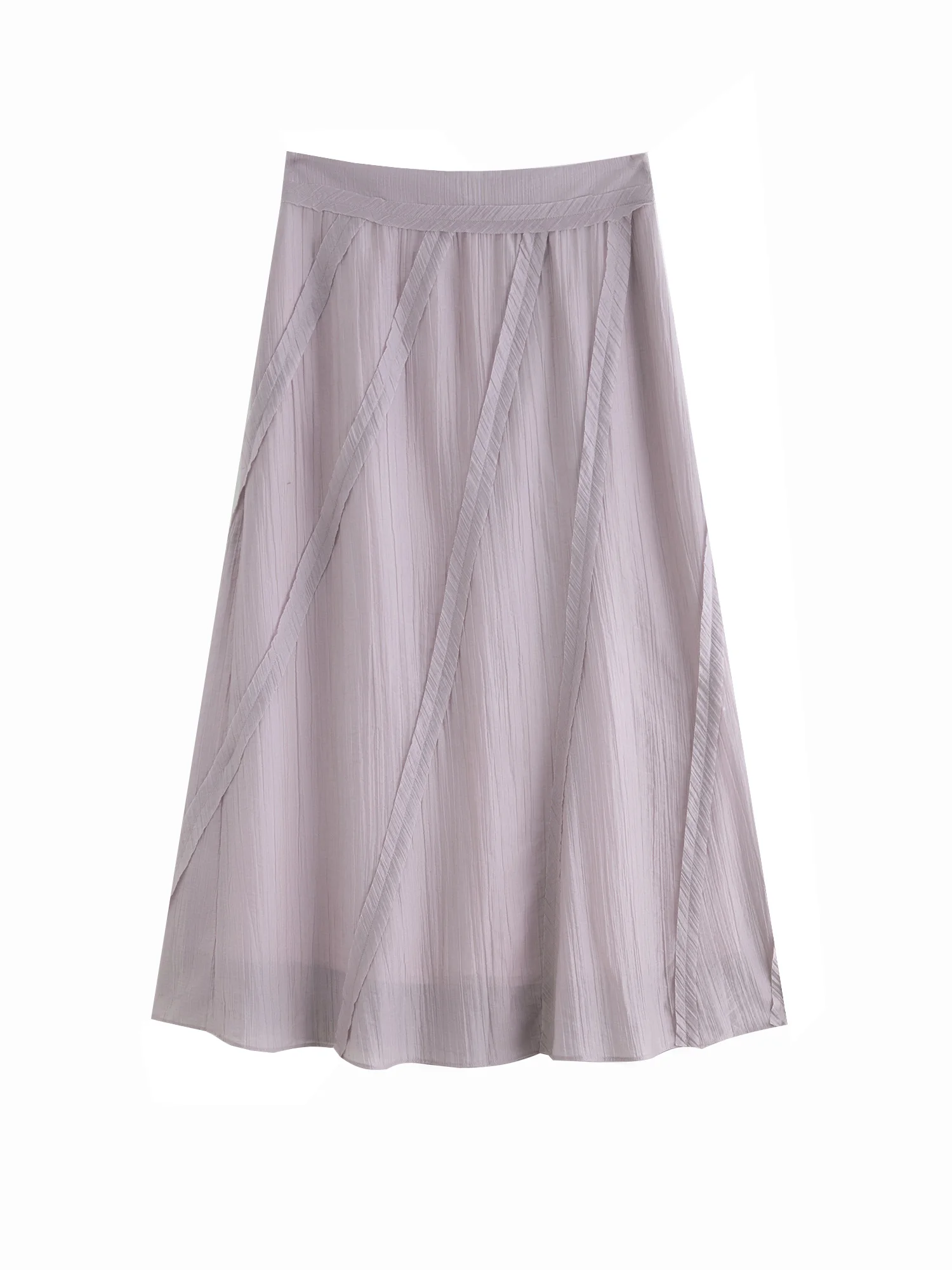 ZIQIAO Purple Design Bias-cut Skirt for Women 2025 New Summer Temperament A-line Skirt Long Skirt 25ZQ92380