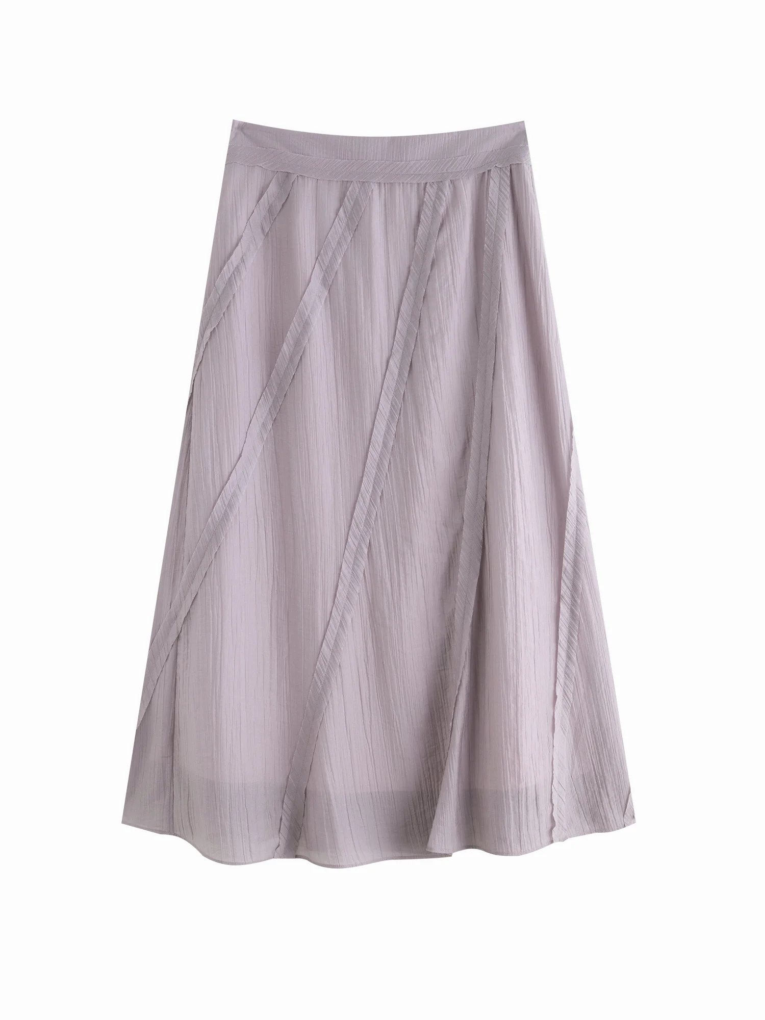 ZIQIAO Purple Design Bias-cut Skirt for Women 2025 New Summer Temperament A-line Skirt Long Skirt 25ZQ92380