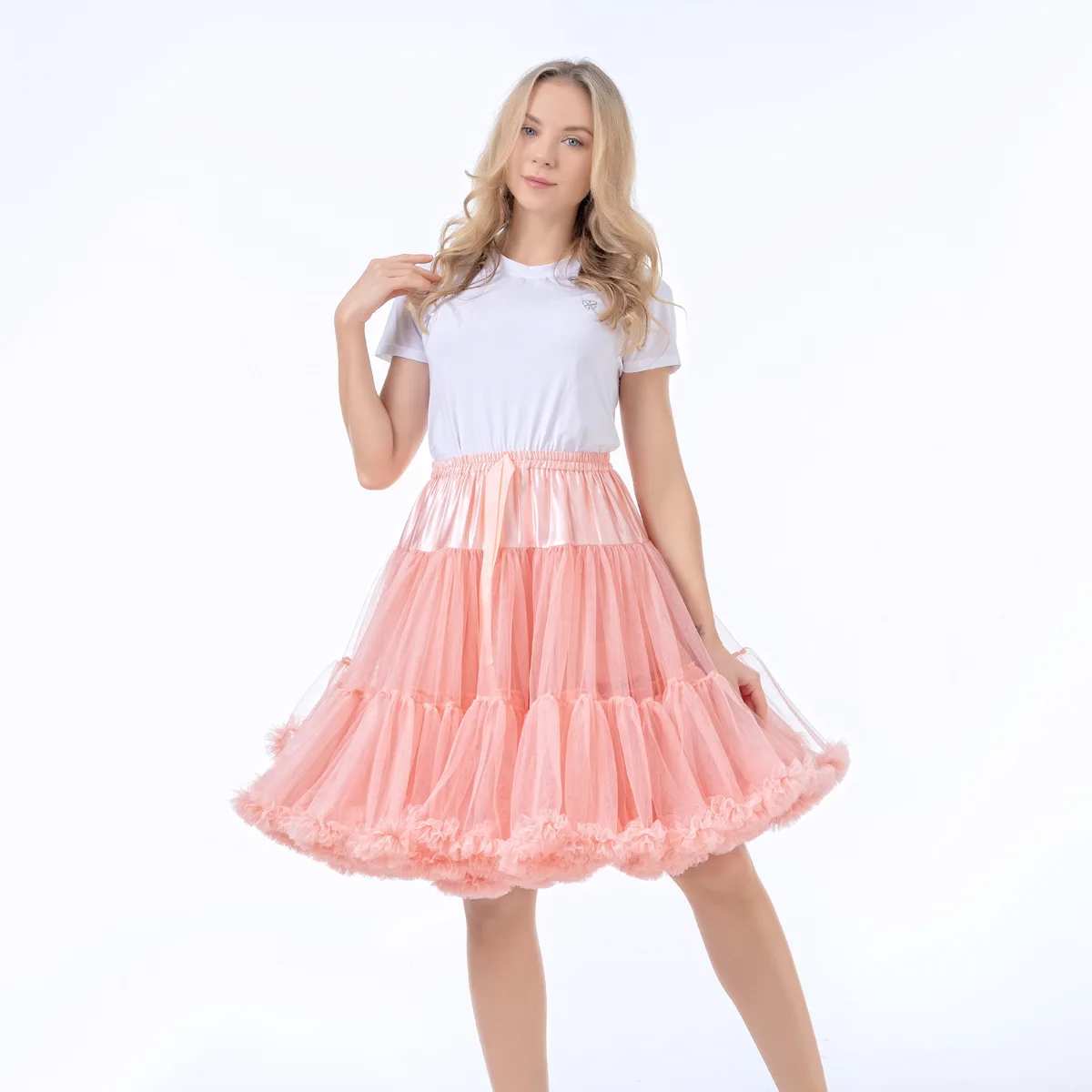 55CM Knee Length Women's Soft Puffy Tulle Petticoats Lolita Ballet Dance Pettiskirts Costume Christmas Halloween Tutu Skirts