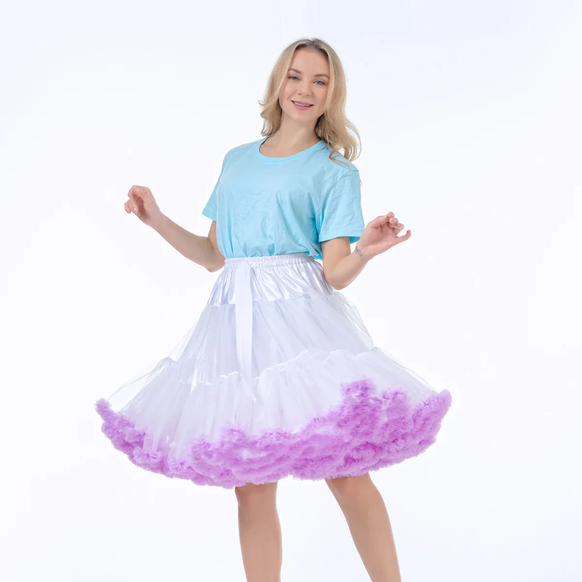 55CM Knee Length Women's Soft Puffy Tulle Petticoats Lolita Ballet Dance Pettiskirts Costume Christmas Halloween Tutu Skirts