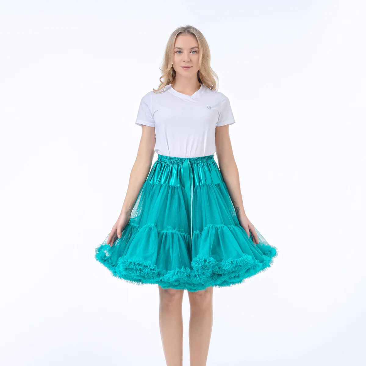 55CM Knee Length Women's Soft Puffy Tulle Petticoats Lolita Ballet Dance Pettiskirts Costume Christmas Halloween Tutu Skirts