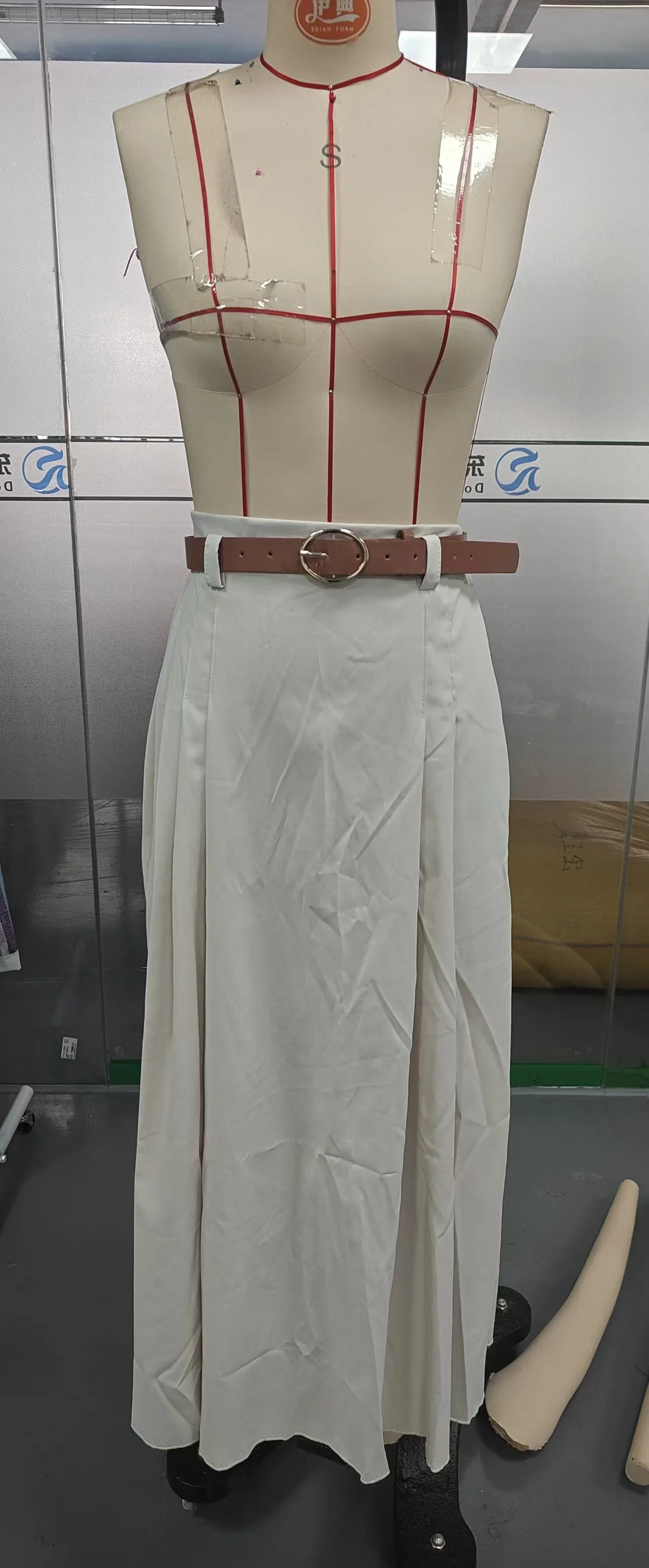 New Elegant Fashion Skirts For Women 2026 Spring Autumn Patchwork Pleated A-Line Mid-length Skirts Commuting Office Lady Skirt