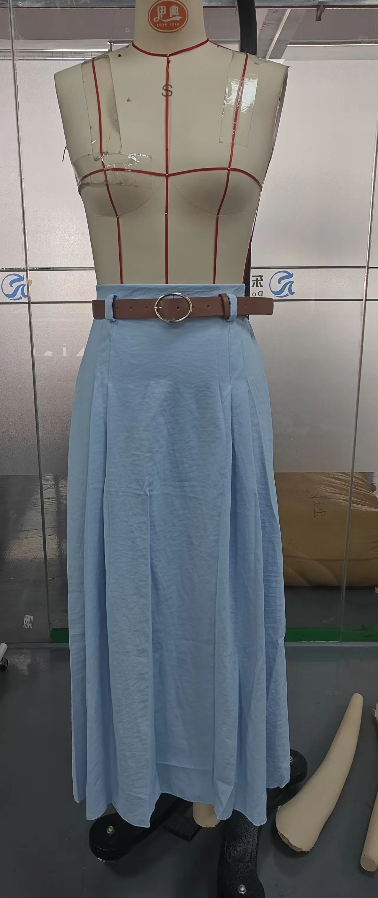 New Elegant Fashion Skirts For Women 2026 Spring Autumn Patchwork Pleated A-Line Mid-length Skirts Commuting Office Lady Skirt