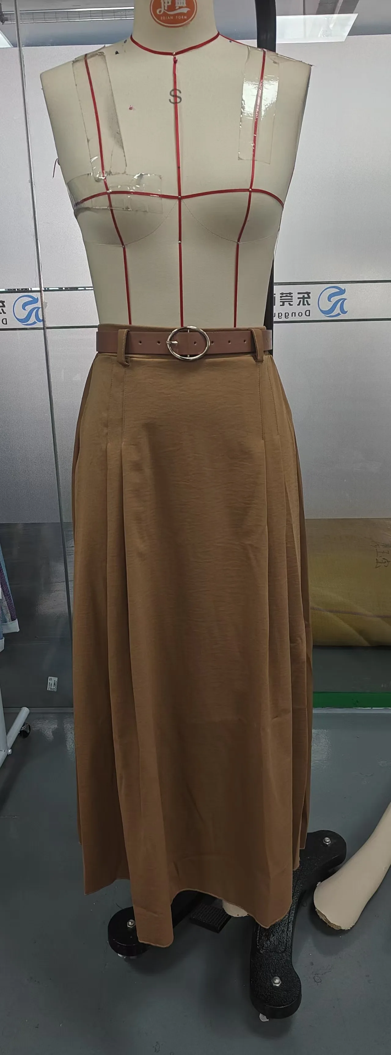 New Elegant Fashion Skirts For Women 2026 Spring Autumn Patchwork Pleated A-Line Mid-length Skirts Commuting Office Lady Skirt