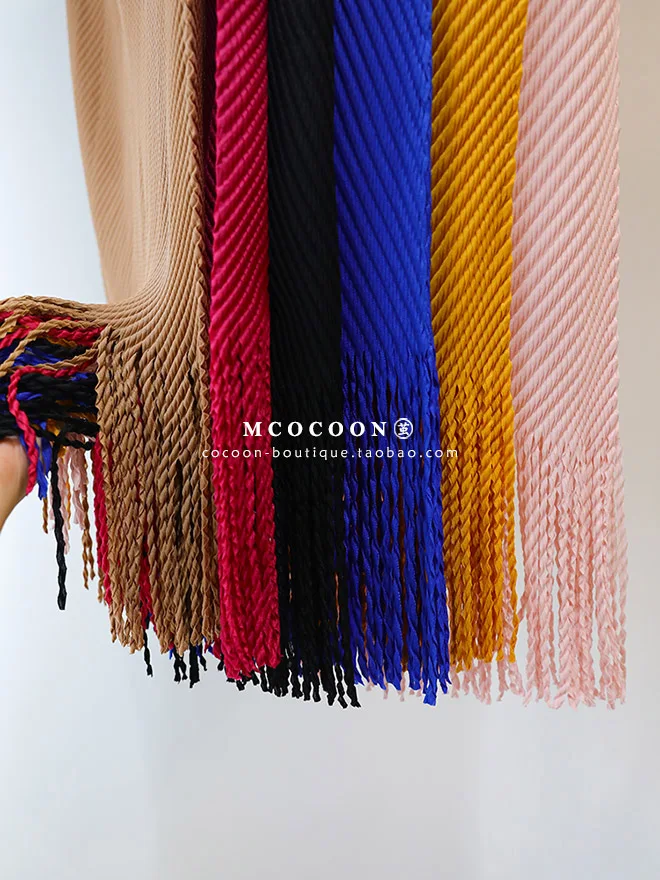 Miyake Pleated 2025 Summer New Girls' Skirt Is Fashionable And Versatile, A High-waisted Diamond-patterned Tassel Skirt