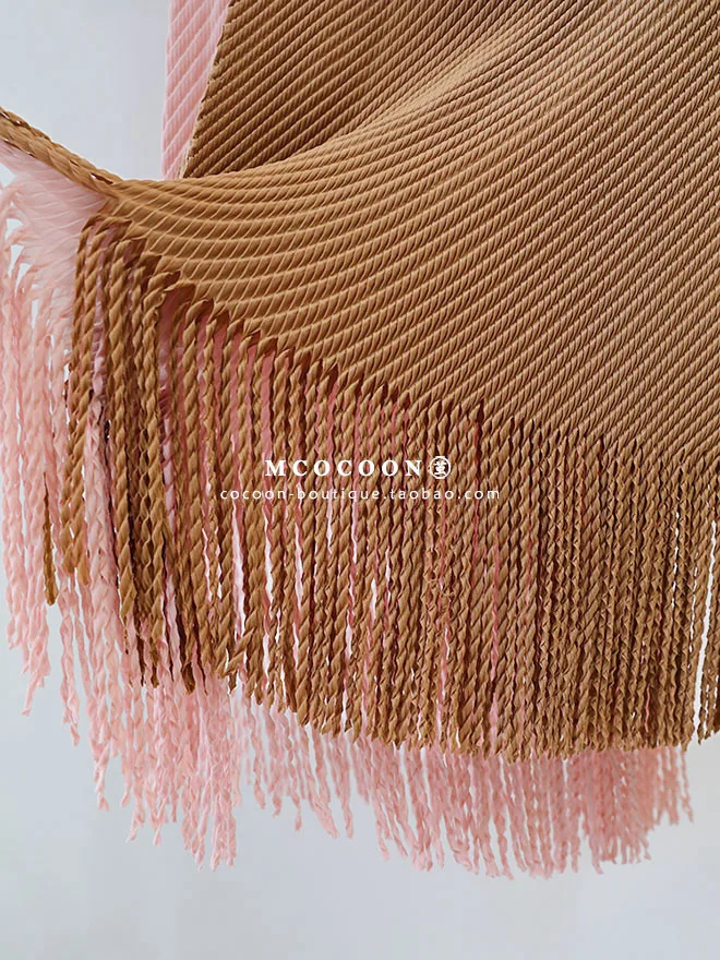 Miyake Pleated 2025 Summer New Girls' Skirt Is Fashionable And Versatile, A High-waisted Diamond-patterned Tassel Skirt
