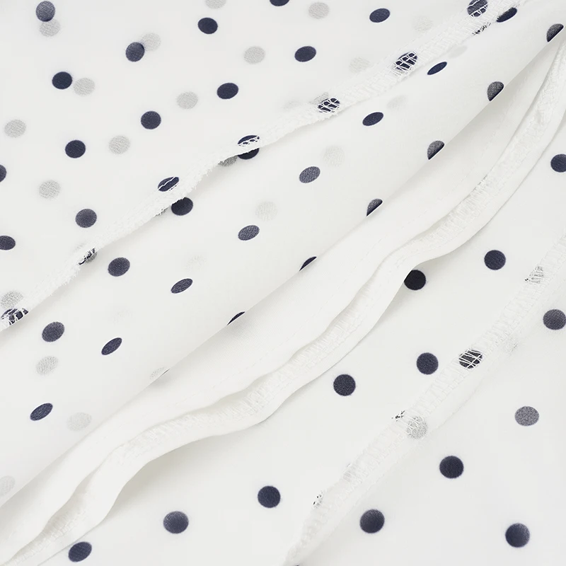 hirigin Polka Dot Floor-length Chiffon Skirt French Style Ruffled Mesh A-line Skirts Elegant Maxi Bottoms High Waist Streetwear