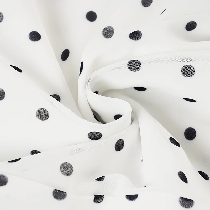 hirigin Polka Dot Floor-length Chiffon Skirt French Style Ruffled Mesh A-line Skirts Elegant Maxi Bottoms High Waist Streetwear