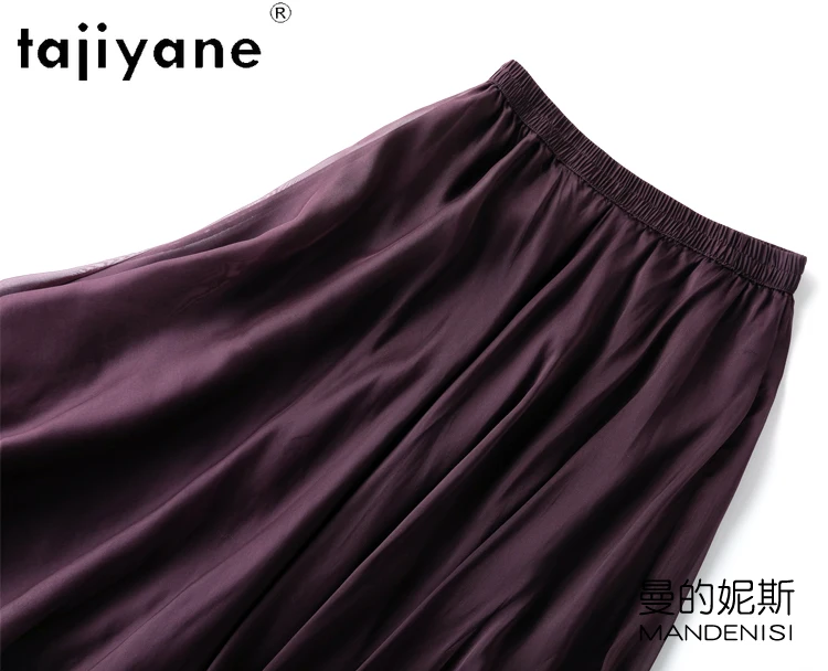 TAJIYANE 100% Natural Mulberry Silk Womens Skirts Fashion Summer Skirts Women Clothing 2024 New Arrivals Long Skirt Топ С Юбкой