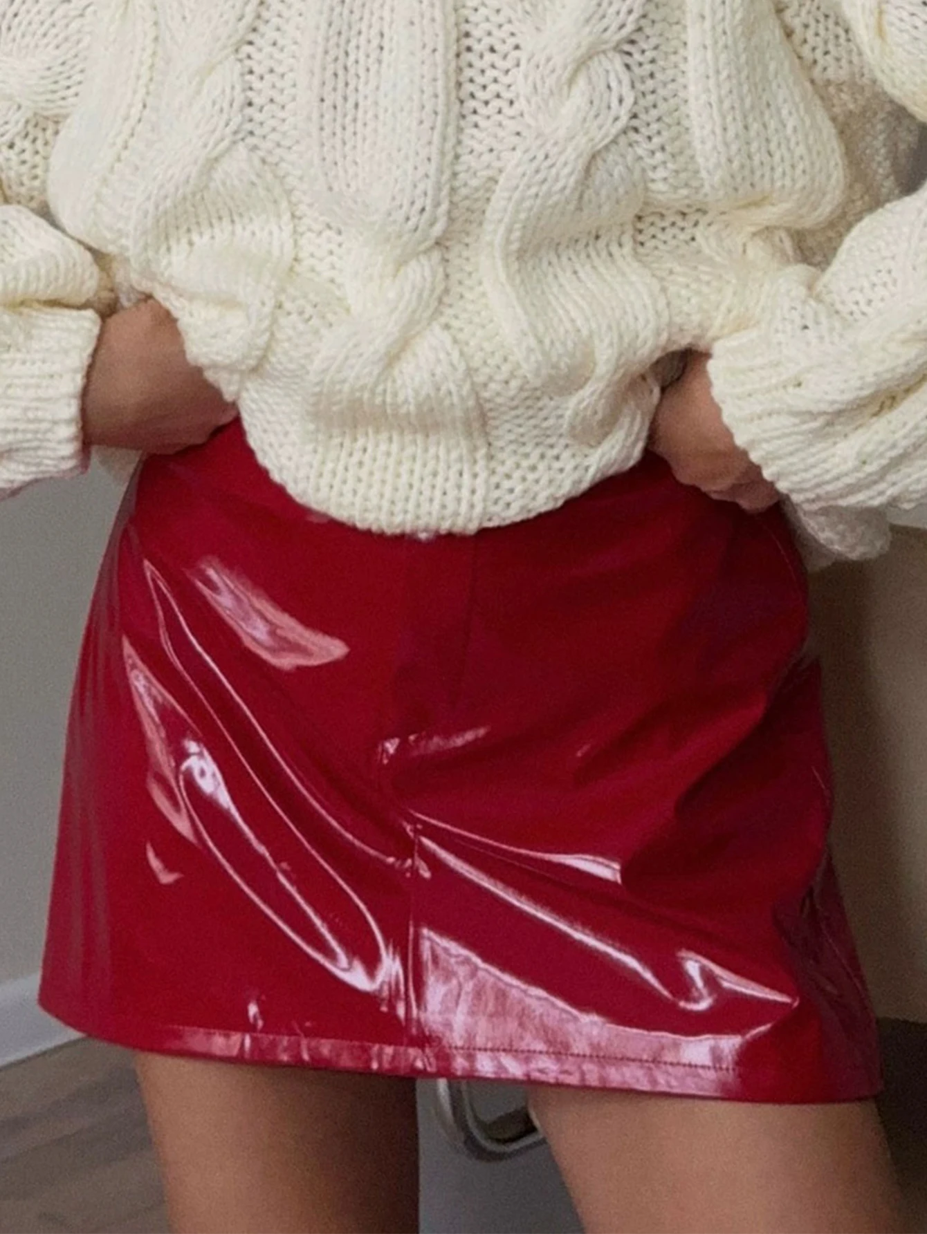 Sexy Red PU Leather Mini Skirt Women Summer Micro Short Party Skirts Woman Clothing Fashion Streetwear High Waist Pencil Skirt