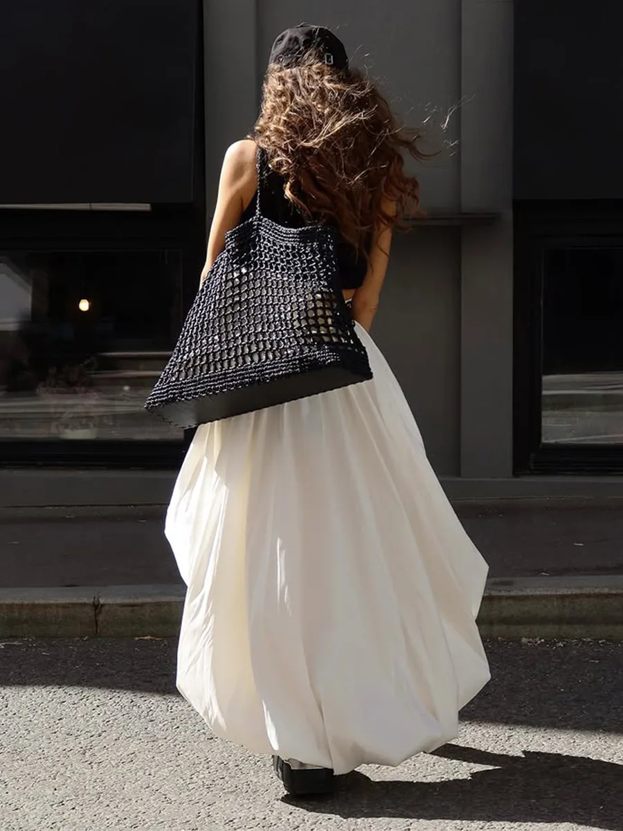 TARUXY Irregular Flower Buds Skirt Women Spring Summer Street Fashion Pure Cotton Midi Skirt Without Belt Female Commuting Skirt