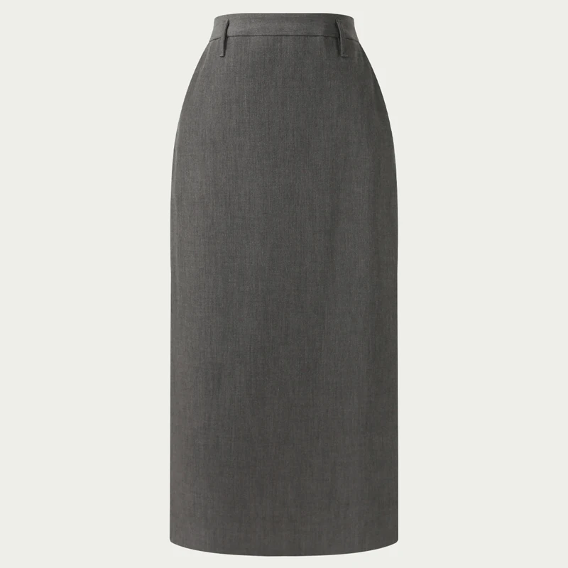 Elegant Women Pencil Skirts 2025 Spring Summer Office Ladies Pockets Casual High Waist Midi Suits Skirt L978C