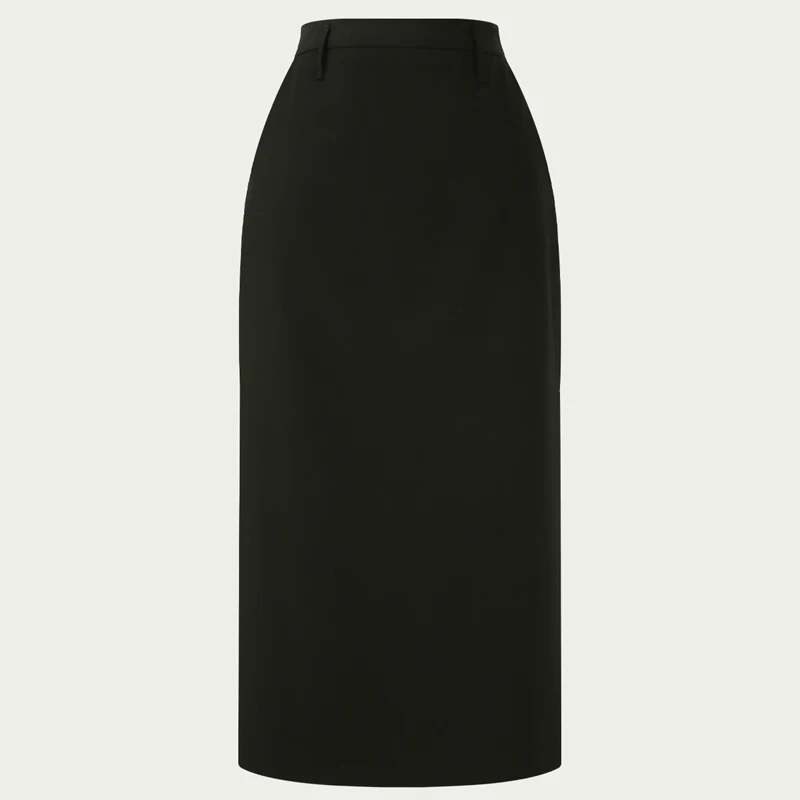 Elegant Women Pencil Skirts 2025 Spring Summer Office Ladies Pockets Casual High Waist Midi Suits Skirt L978C