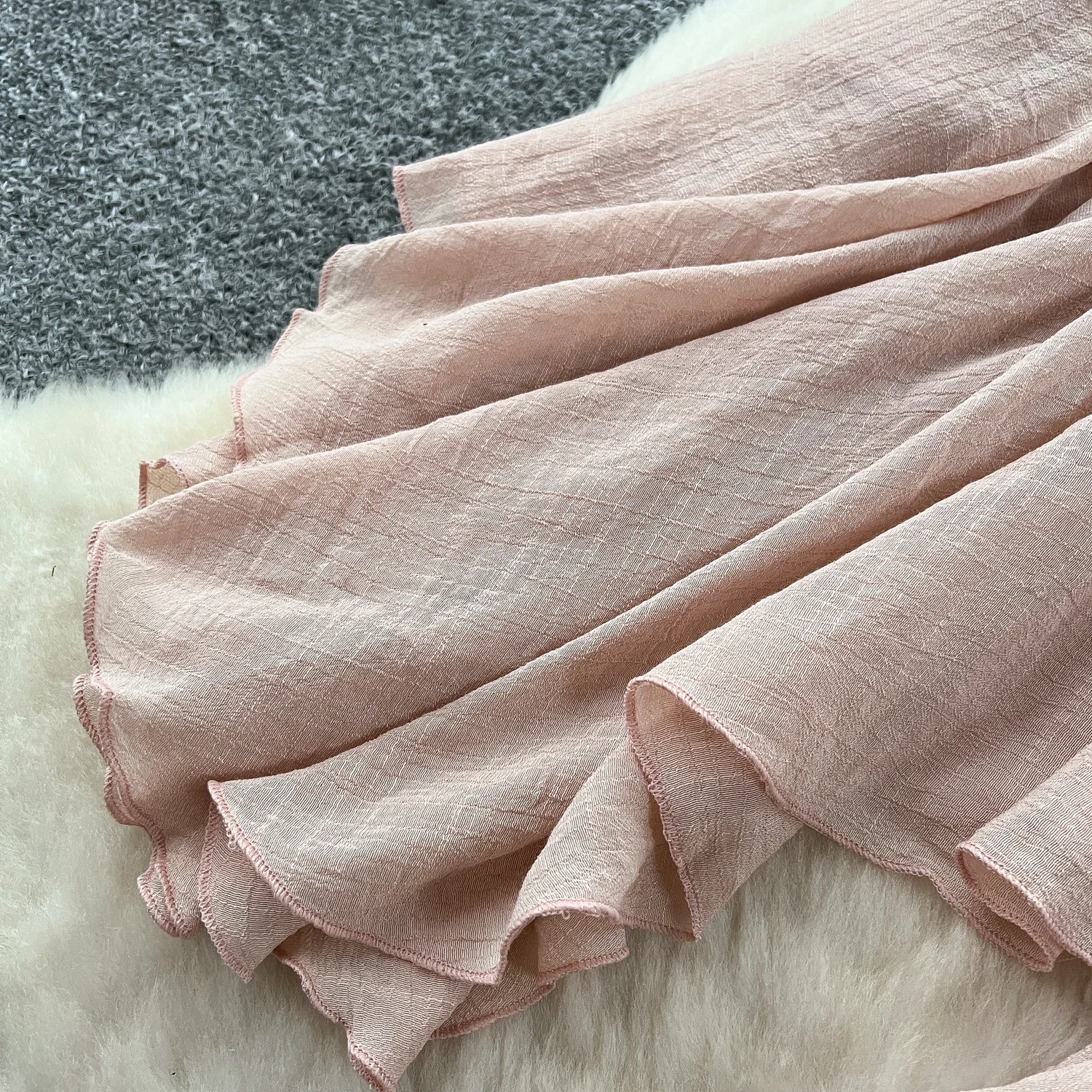 SINGREINY Summer Gentle Skirt Women Irregular Temperament Elastic Waist Ladies Fashion A Line Classic Versatile Senior Skirts