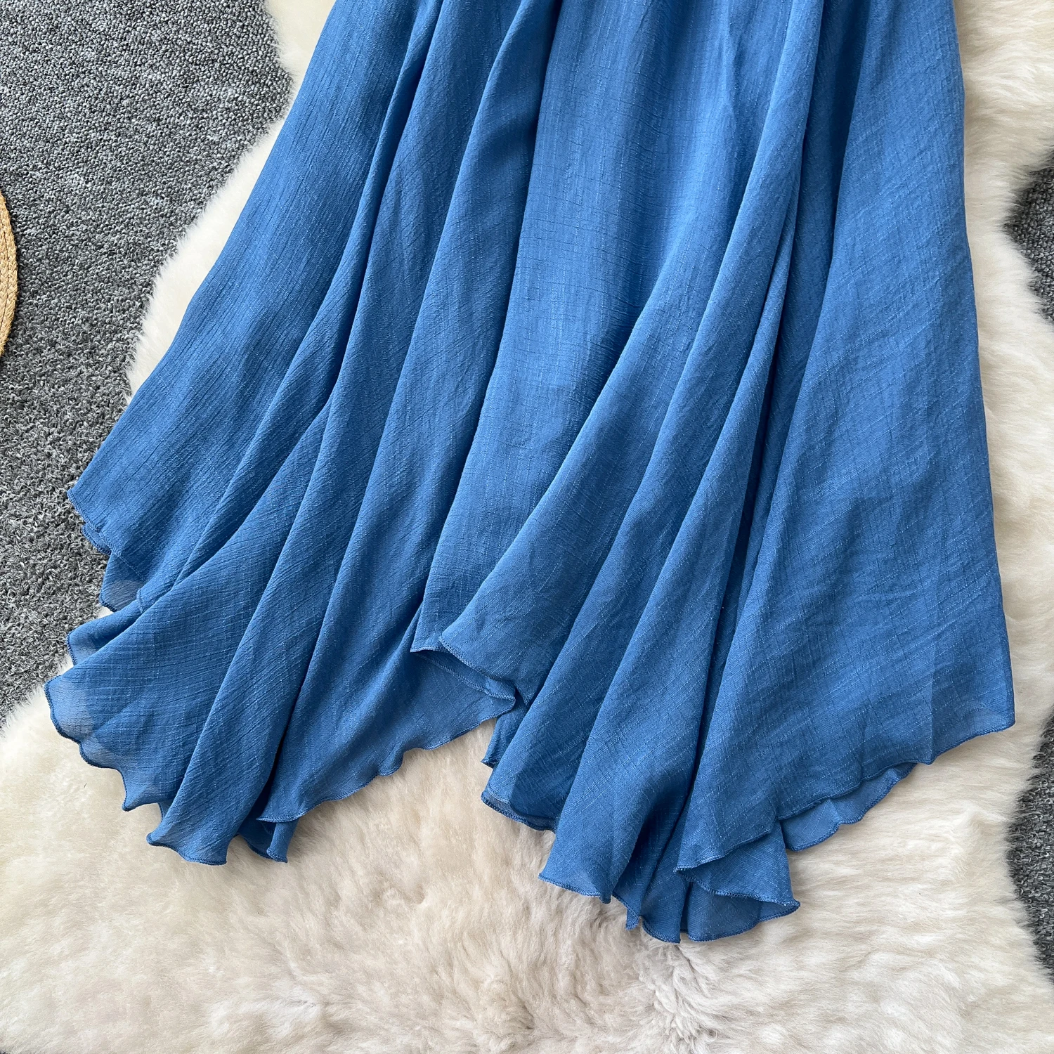 SINGREINY Summer Gentle Skirt Women Irregular Temperament Elastic Waist Ladies Fashion A Line Classic Versatile Senior Skirts