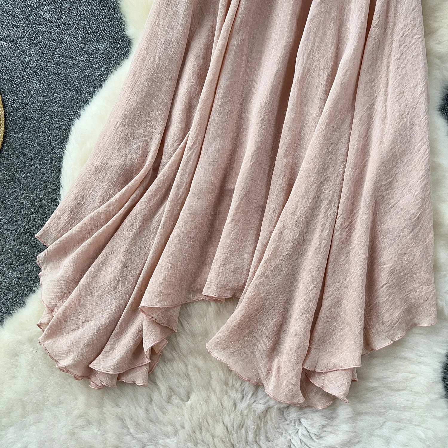 SINGREINY Summer Gentle Skirt Women Irregular Temperament Elastic Waist Ladies Fashion A Line Classic Versatile Senior Skirts