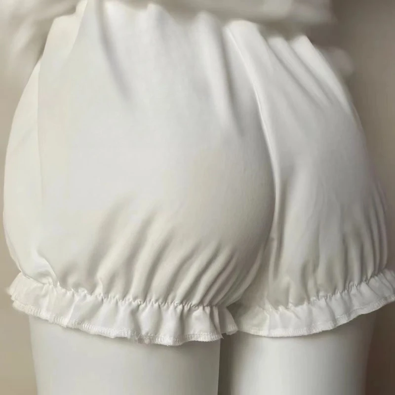 Summer Kawaii Pink White Lolita Skirt Women Sweet Fluffy Cake Mini Skirt Fashion Lace Ruffled A-Line Skirt Cute Girly Outfit