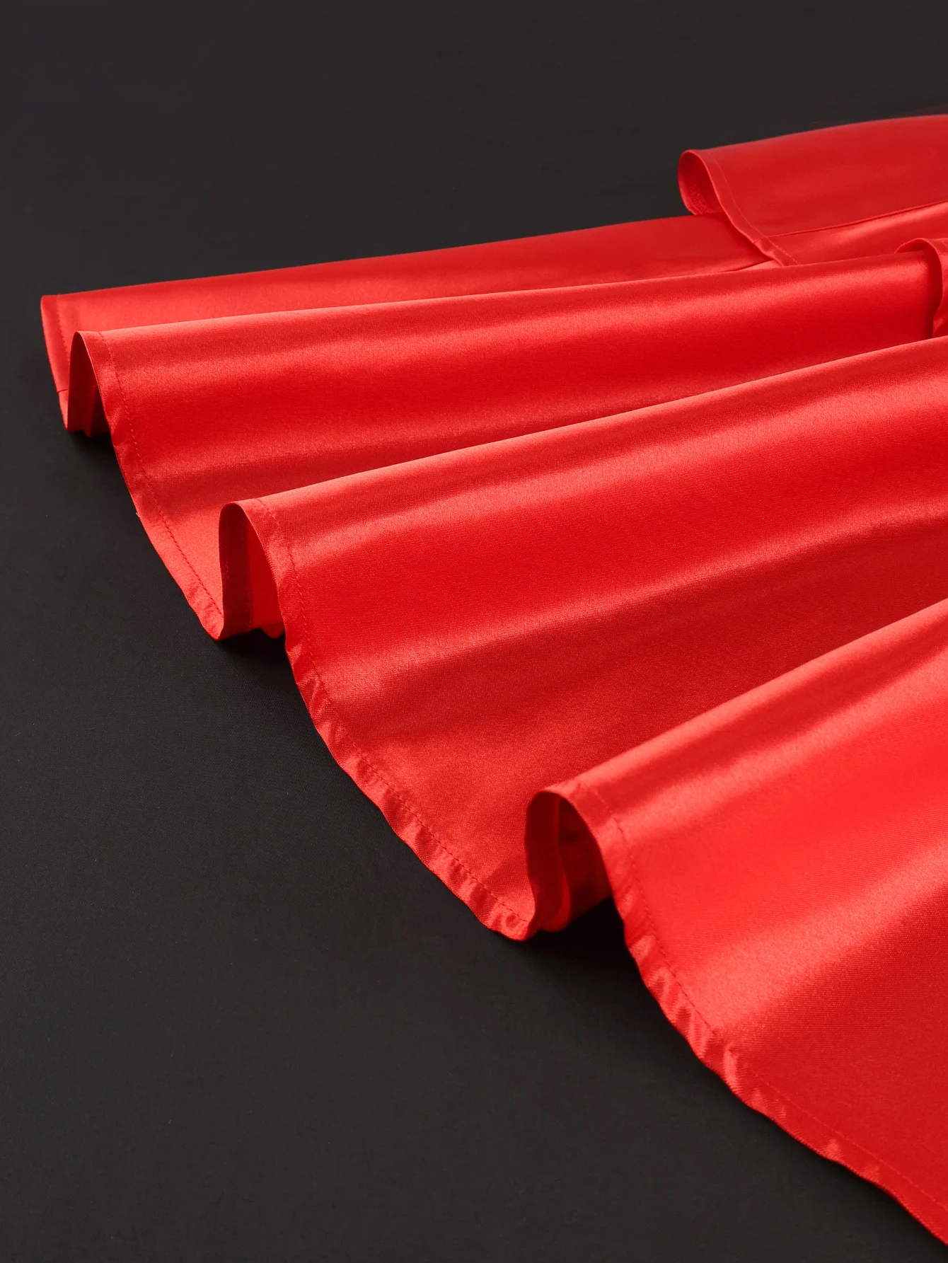 Elegant Women Shiny Satin A Line Cake Skirt High Waist Tierred Ruffles Christmas Party Birthday Wedding Guest Event Occasion New