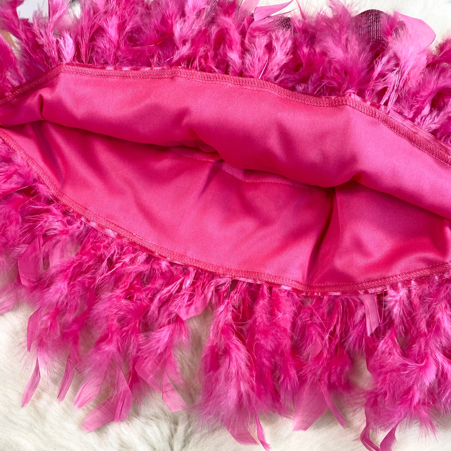 SINGREINY Senior Birthday Party Skirt High Quality Elastic Waist Mini Skirt Fairy Style Sweet Feather Splicing Ball Gown Skirt