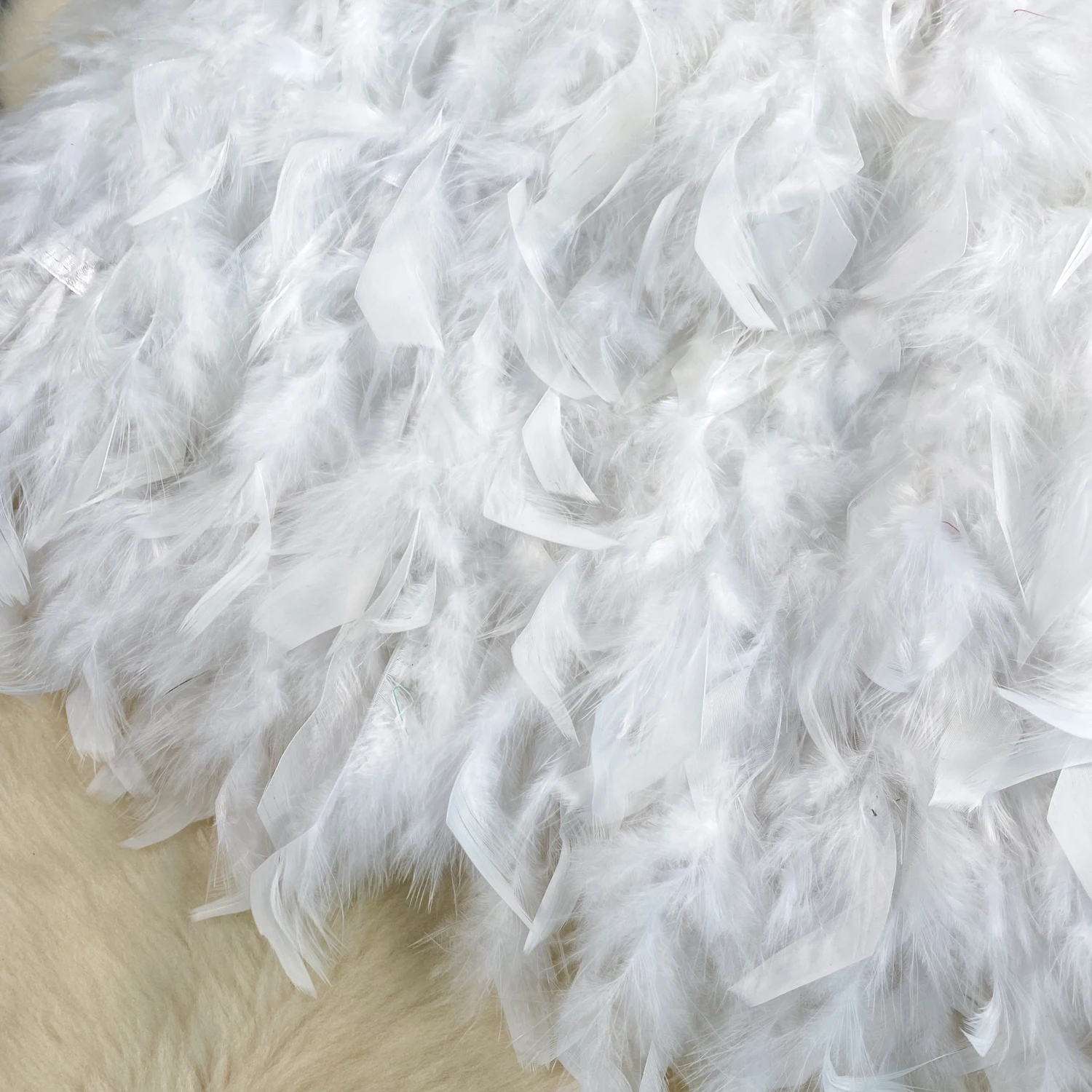 SINGREINY Senior Birthday Party Skirt High Quality Elastic Waist Mini Skirt Fairy Style Sweet Feather Splicing Ball Gown Skirt