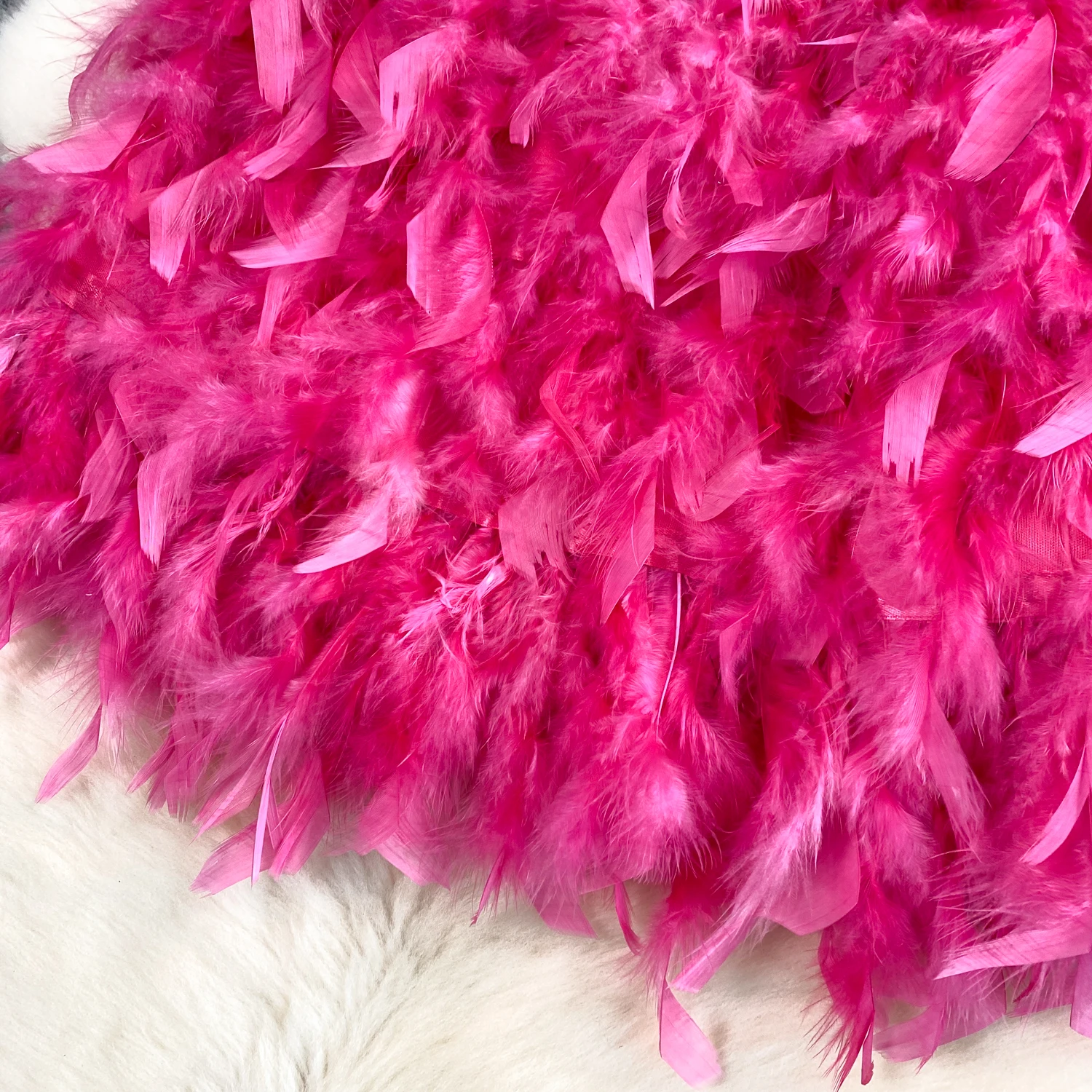 SINGREINY Senior Birthday Party Skirt High Quality Elastic Waist Mini Skirt Fairy Style Sweet Feather Splicing Ball Gown Skirt