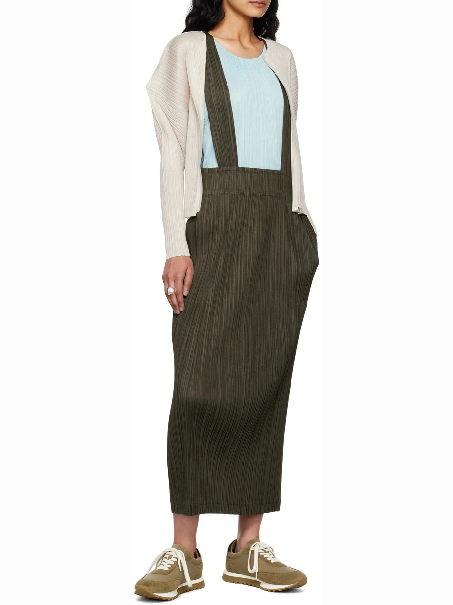 Miyake Pleated Black Thicker Bottoms Heavyweight 2 Midi Skirts