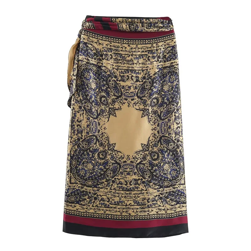2026 Autumn New Women's Clothing Casual Fashion Versatile Elegant Temperament Vacation Style Paisley Wrapped Skirt