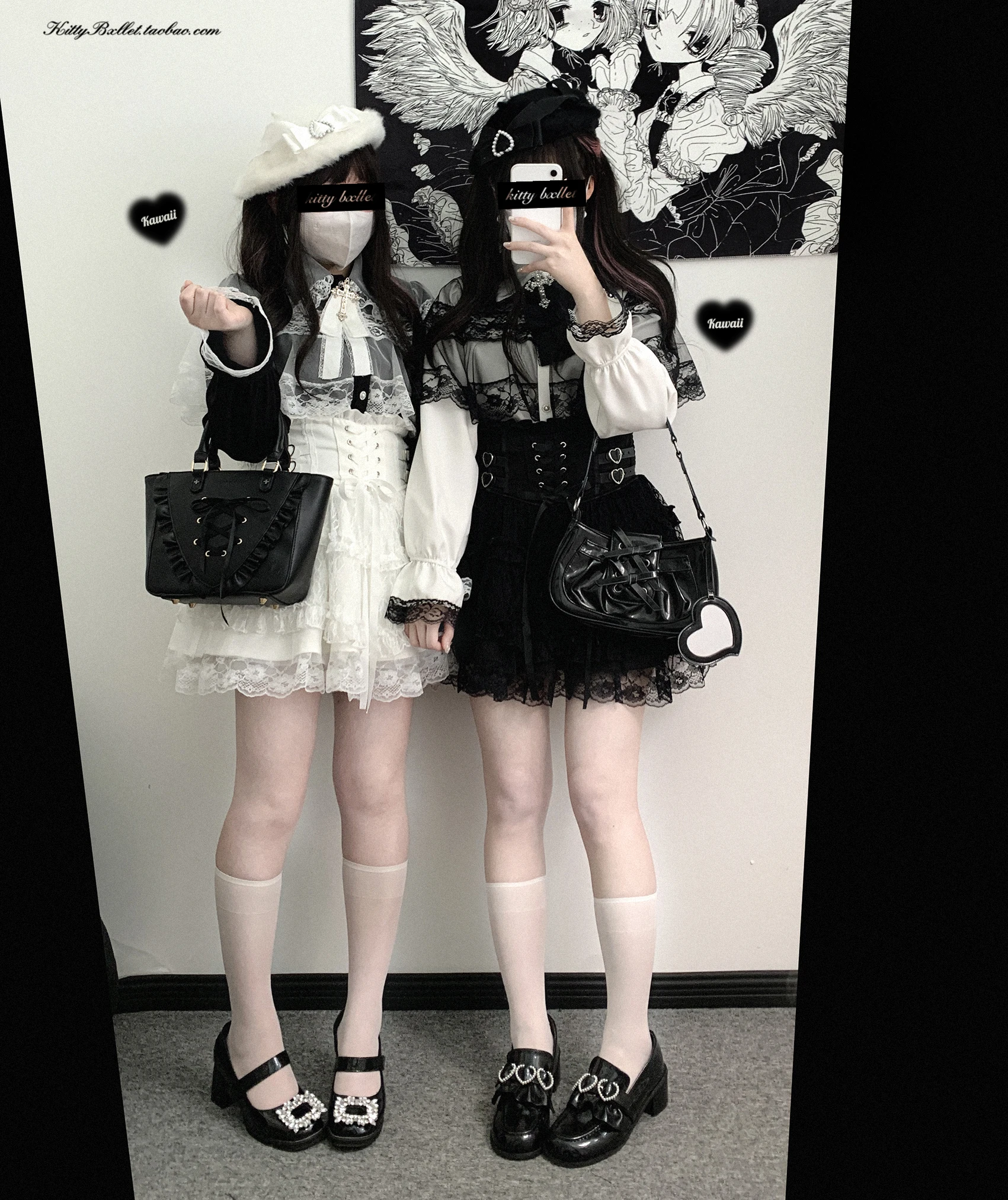 Japanese Mines Style Sweet Cute Lace Splicing Lace-up Heart PU Buckle High Waist Slim A-line Versatile Lolita Short Skirts Women