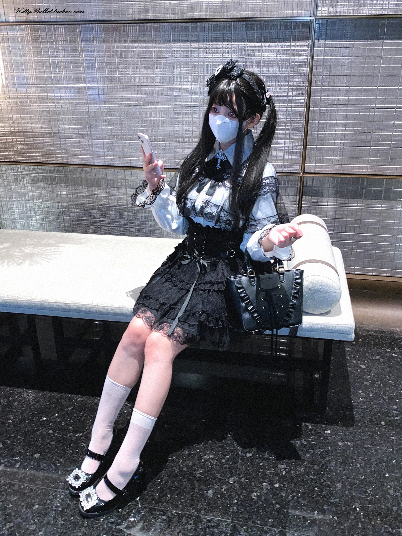 Japanese Mines Style Sweet Cute Lace Splicing Lace-up Heart PU Buckle High Waist Slim A-line Versatile Lolita Short Skirts Women