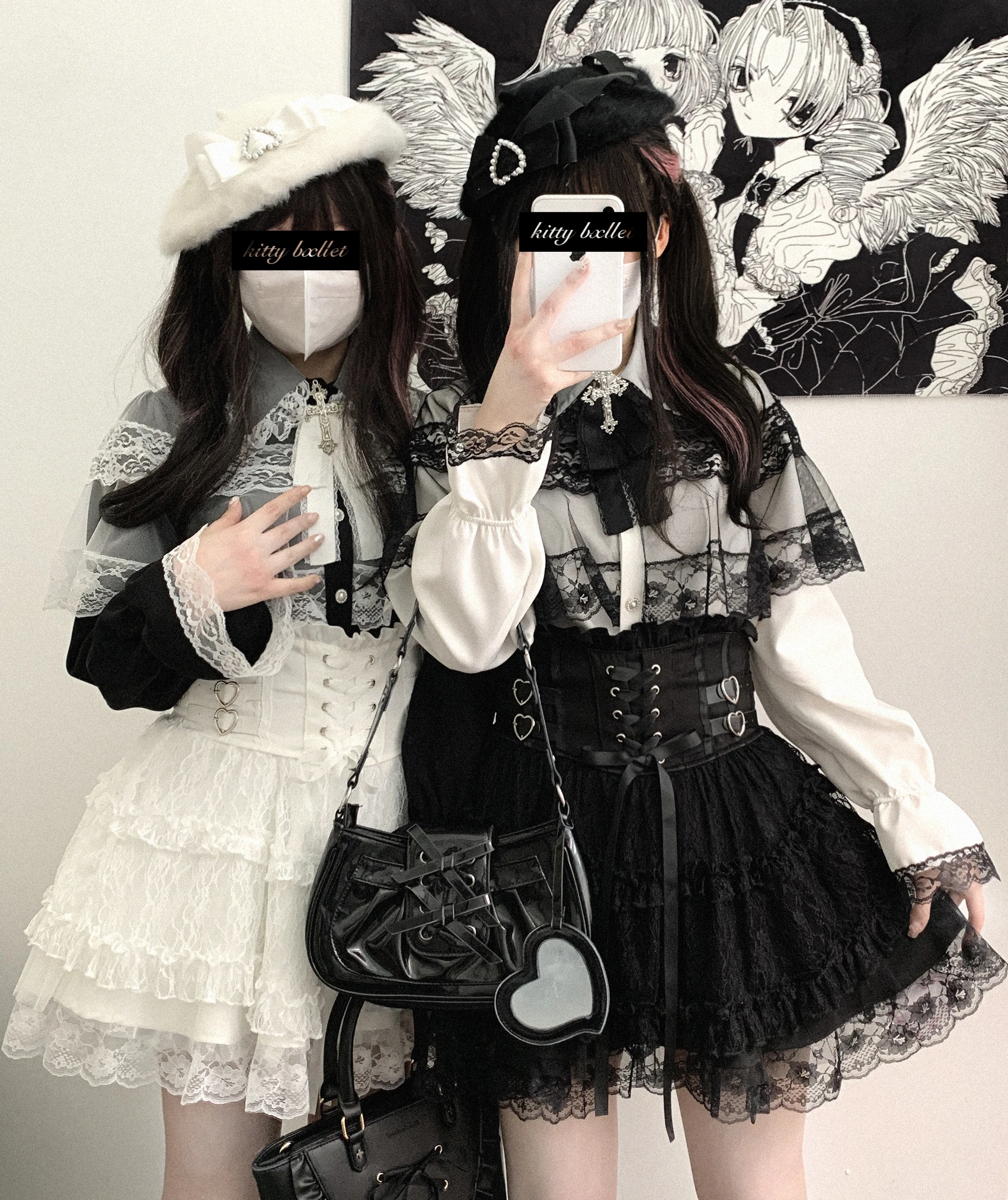 Japanese Mines Style Sweet Cute Lace Splicing Lace-up Heart PU Buckle High Waist Slim A-line Versatile Lolita Short Skirts Women