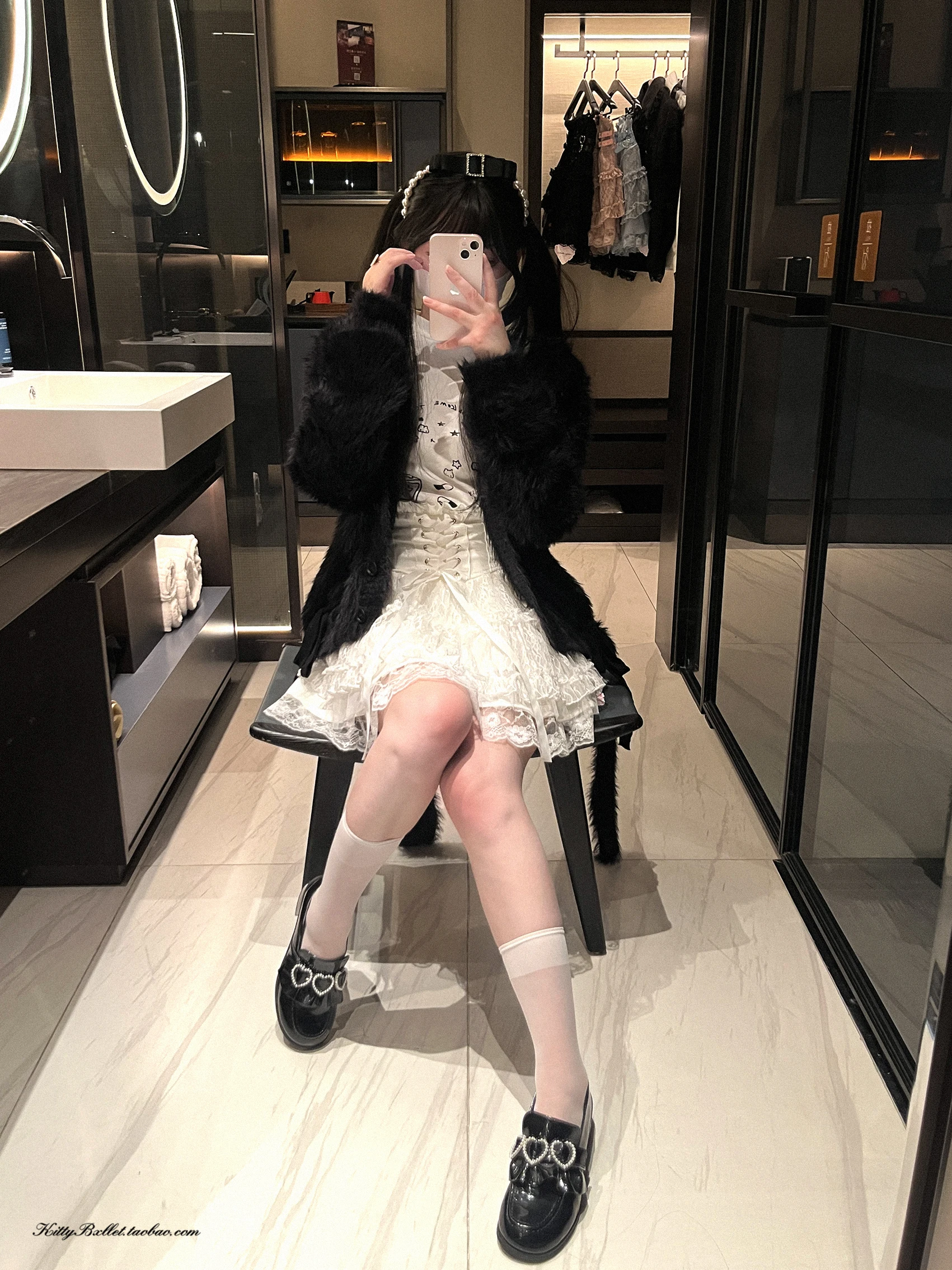 Japanese Mines Style Sweet Cute Lace Splicing Lace-up Heart PU Buckle High Waist Slim A-line Versatile Lolita Short Skirts Women