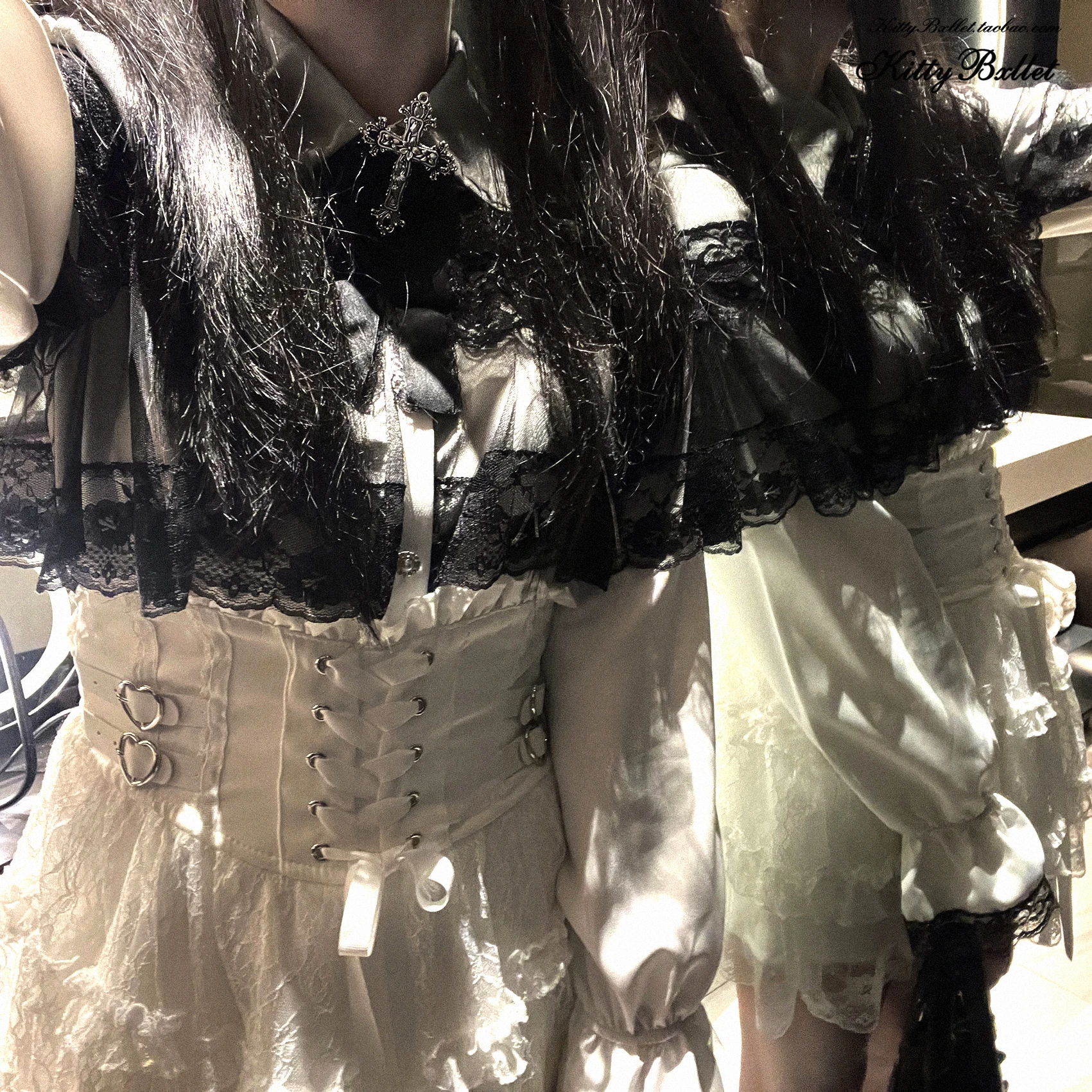 Japanese Mines Style Sweet Cute Lace Splicing Lace-up Heart PU Buckle High Waist Slim A-line Versatile Lolita Short Skirts Women