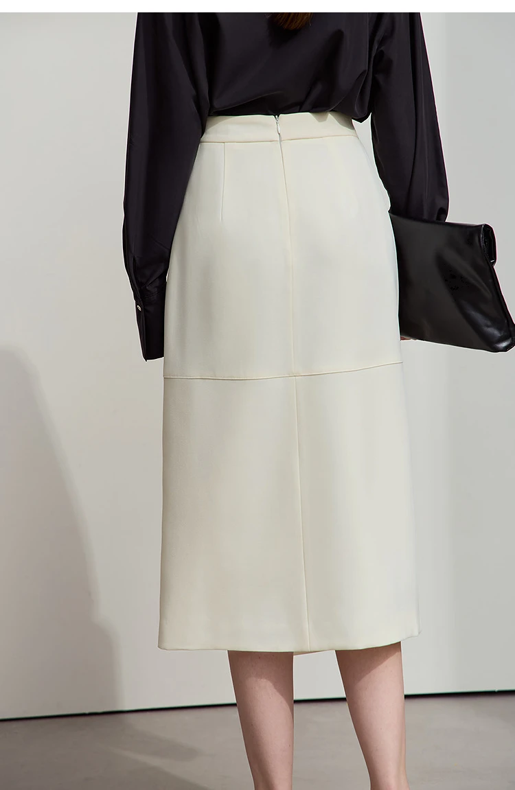 Amii Minimalist 2025 Autumn Midi Skirts Women Commute Elegant Office Lady Versatile Asymmetrical Drape Straight Skirt 12521006