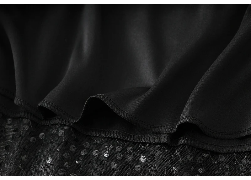 MiuKoMiYa Women Mesh Sequin Skirts Long High Waist Black Midi Tulle Skirt With Sequins For Ladies Women's Cake Skirt Ruffle