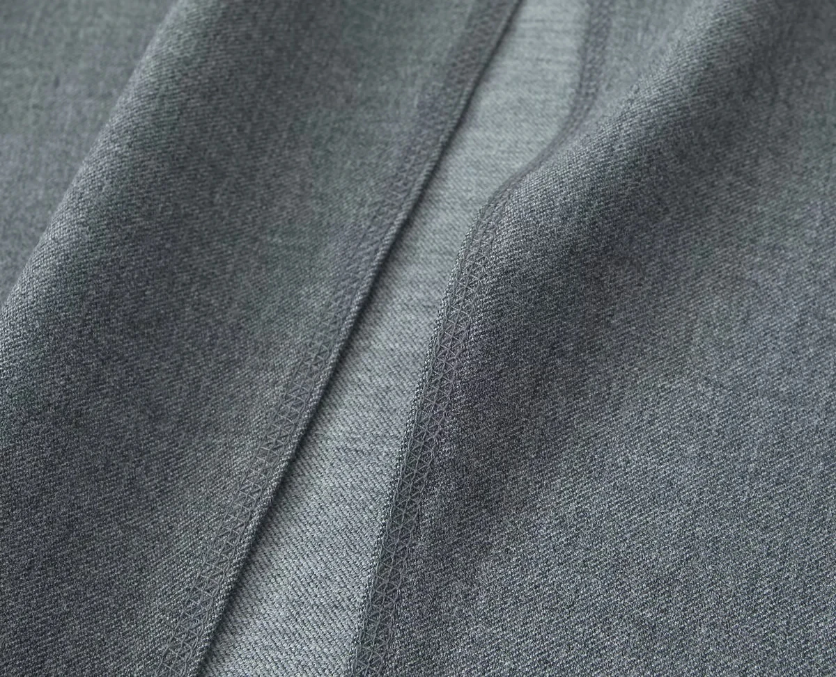 Bazaleas 2024 Elegant Grey Women Long Skirt Official High Waist Package Hip A-line Skirts