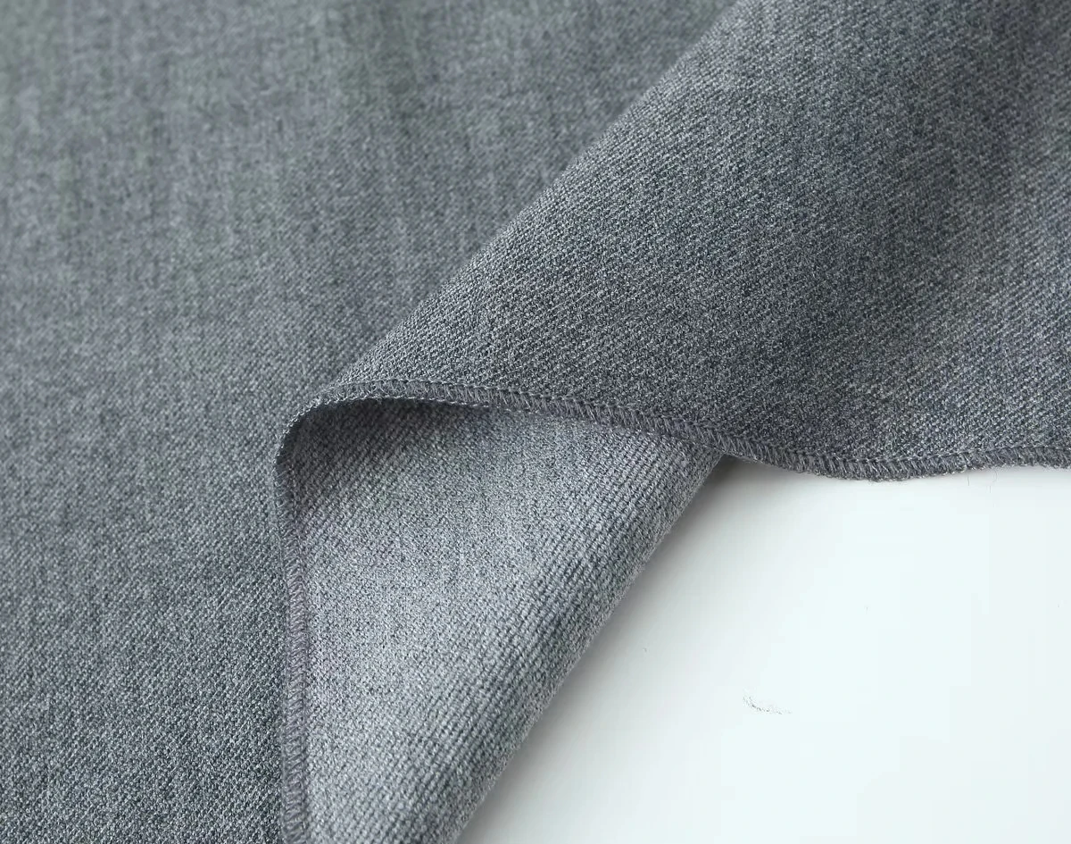 Bazaleas 2024 Elegant Grey Women Long Skirt Official High Waist Package Hip A-line Skirts
