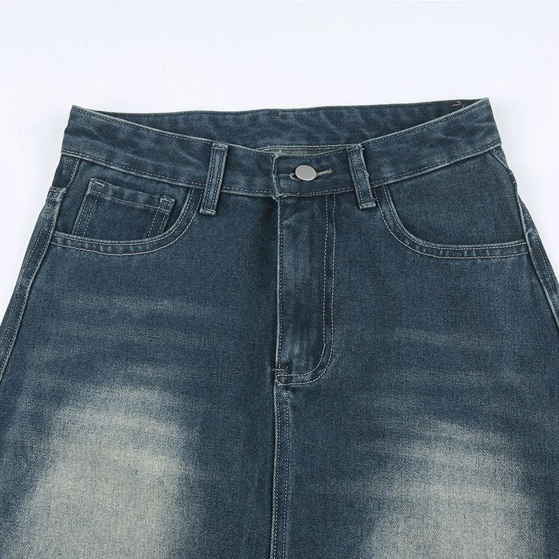 Vinatge A Line Denim Long Skirts Women 2026 Spring High Waist Midi Jeans Skirt Woman Korean Streetwear Loose Skirts Female