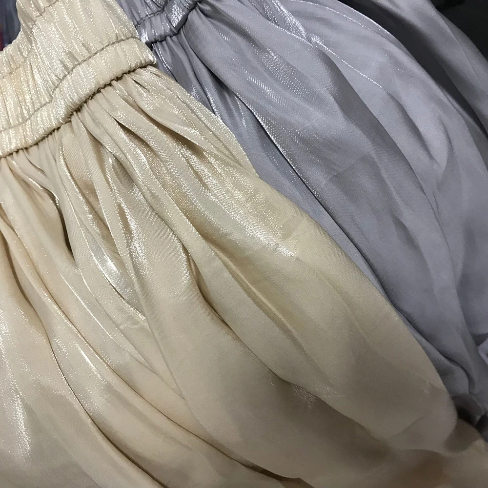 2025 Women Summer White Long Skirt Chic Brand Top Quality Women Pleated Skirts High Waist Women Pink Skirts Faldas Saias Jupe