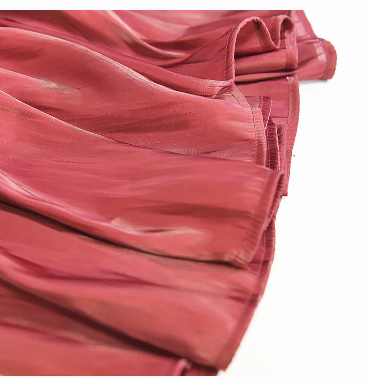 2025 Women Summer White Long Skirt Chic Brand Top Quality Women Pleated Skirts High Waist Women Pink Skirts Faldas Saias Jupe