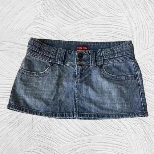 Womens Classic Blue Denim Mini Skirt High Quality Casual Summer Skirt Young Ladies Comfortable Fit with Stylish Pocket Design