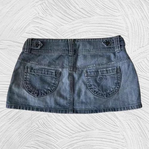 Womens Classic Blue Denim Mini Skirt High Quality Casual Summer Skirt Young Ladies Comfortable Fit with Stylish Pocket Design