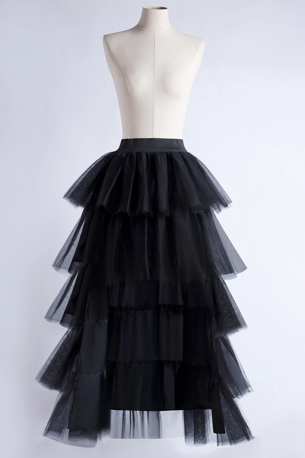 Pink Fluffy Tulle High Low Skirt Puffy Tiered Women's Tutu Skirts Party Night Maxi Dress Cosplay A-Line Petticoat