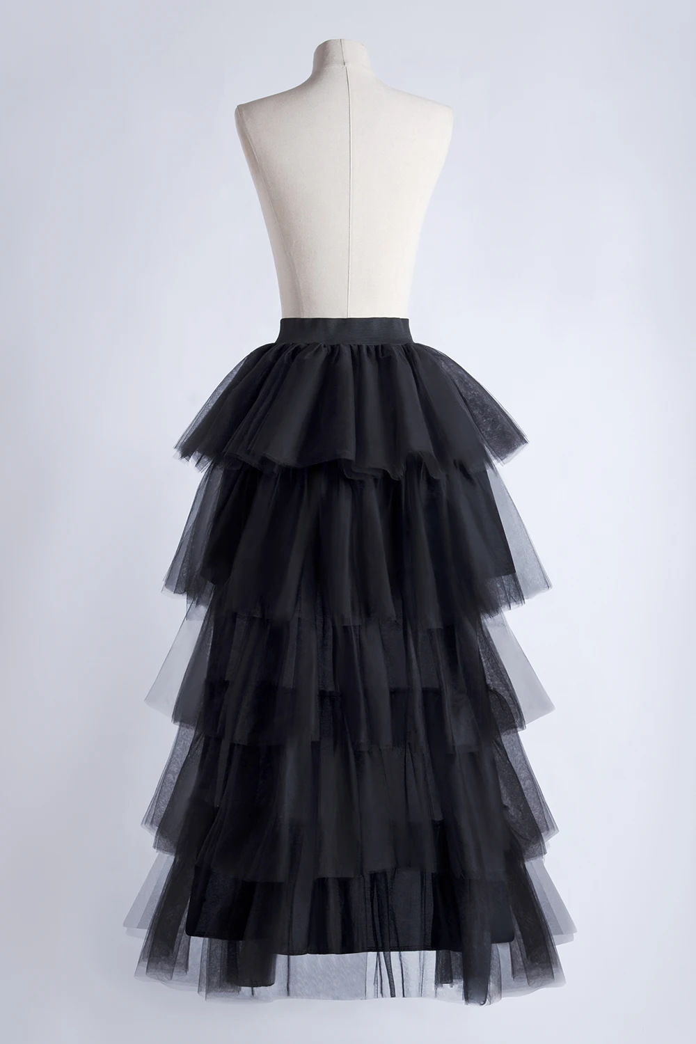 Pink Fluffy Tulle High Low Skirt Puffy Tiered Women's Tutu Skirts Party Night Maxi Dress Cosplay A-Line Petticoat