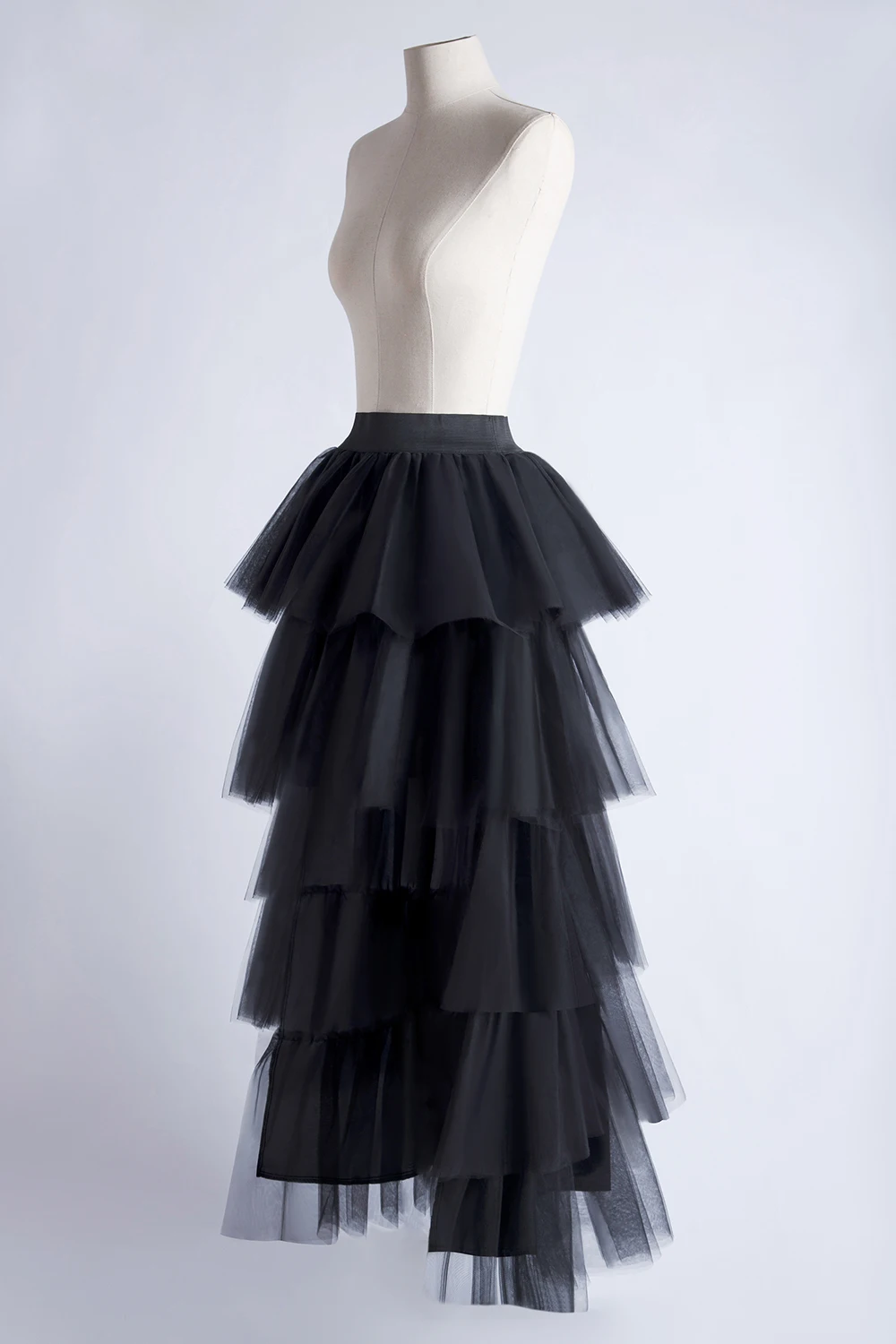 Pink Fluffy Tulle High Low Skirt Puffy Tiered Women's Tutu Skirts Party Night Maxi Dress Cosplay A-Line Petticoat