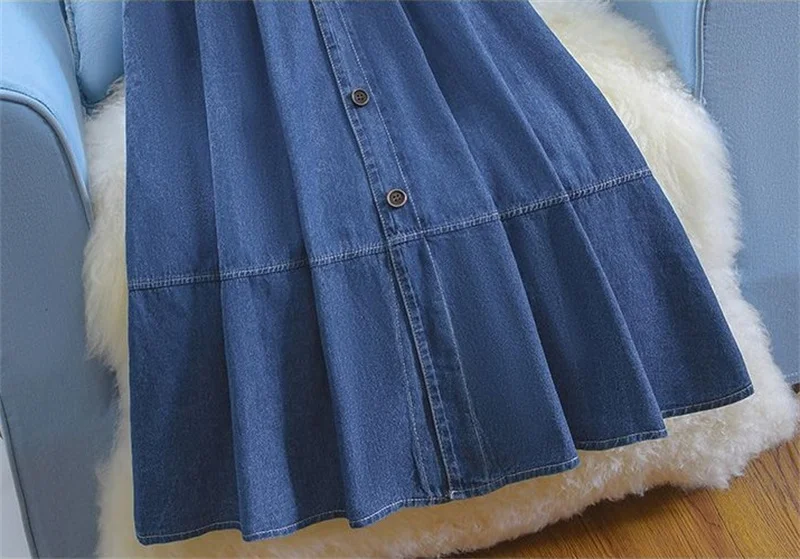 Women Large Size 5XL Cowboy Skirt Design Sense Niche Ladies Fashion Denim Maxi Skirt 2025 Feminine High Waist Jeans Long Skirts