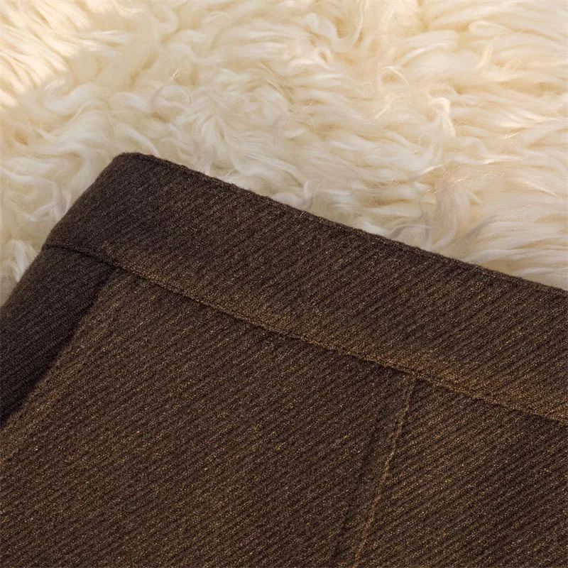 Fashion Faux Wool Women Mini Skirts Korean Elegant Office Lady A Line Skirts High Waist Streetwear Slim All Match Female Skirts