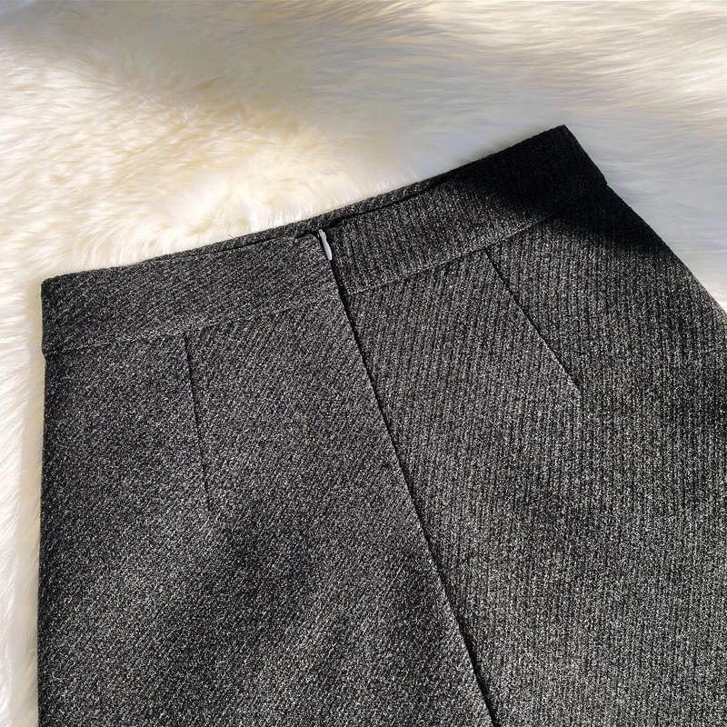 Fashion Faux Wool Women Mini Skirts Korean Elegant Office Lady A Line Skirts High Waist Streetwear Slim All Match Female Skirts