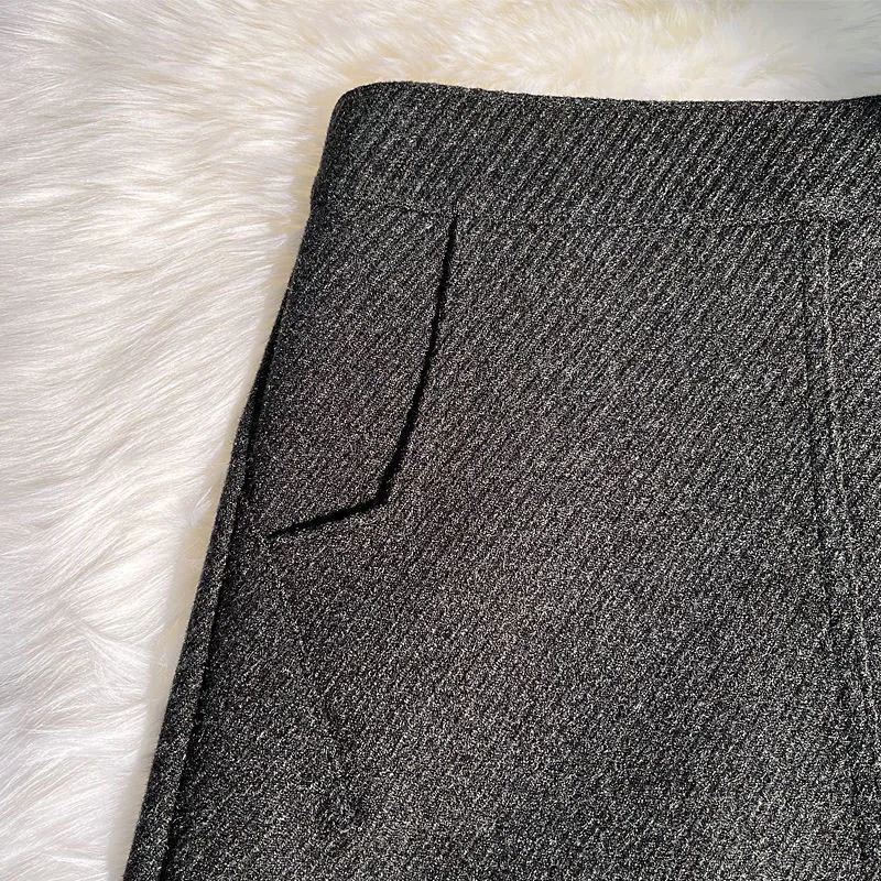 Fashion Faux Wool Women Mini Skirts Korean Elegant Office Lady A Line Skirts High Waist Streetwear Slim All Match Female Skirts